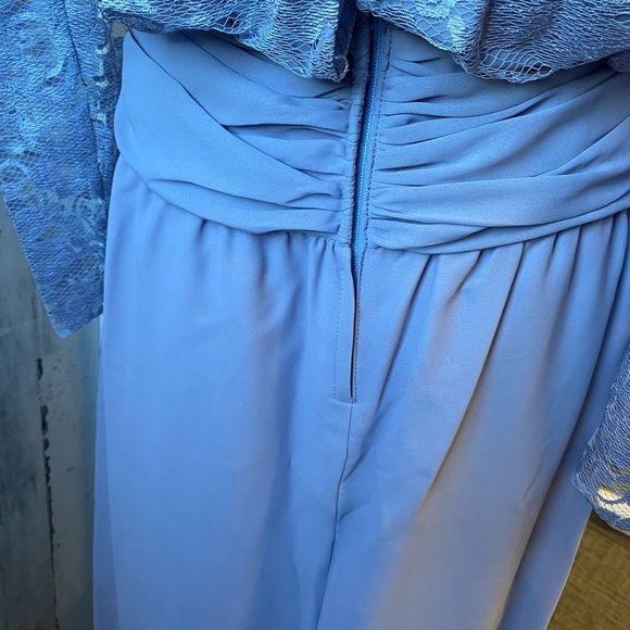 Vintage 70s powder blue gown - Picture 8 of 10